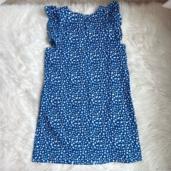 EUC Michelle McDowell Size Medium Women’s Blue and White Ruffle‎ Polka Dot Dress - Picture 4 of 13